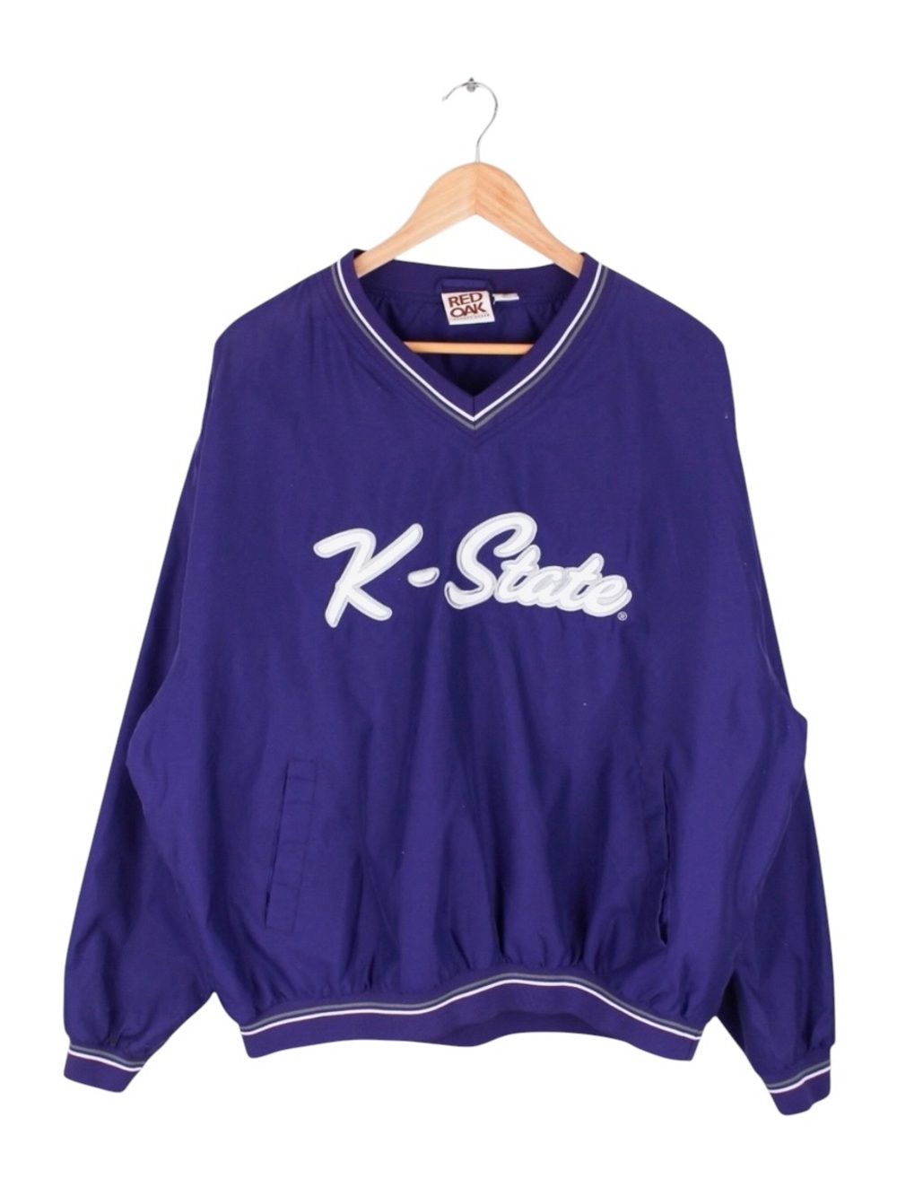 Vintage Kansas State Wildcats K-State Pullover Jacket Purple Red‎ Oak XL